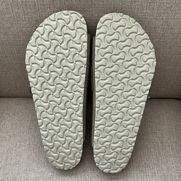 NEW Birkenstock KYOTO TOUCH-STRAP LEATHER SANDALS IN GRAY TAUPE Size 45 / 12 - Picture 7 of 7